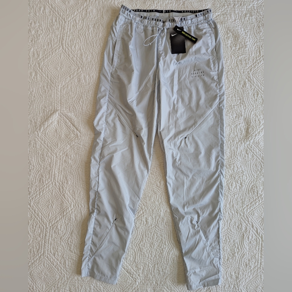 Nike Running Division Women's Silver Track Pants W/ Reflective Trim